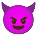smiling face with horns on Google