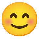 smiling face with smiling eyes on Google