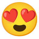 smiling face with heart-eyes on Google