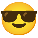 smiling face with sunglasses on Google