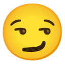 smirking face on Google