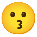 kissing face on Google