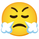 face with steam from nose on Google