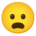frowning face with open mouth on Google