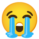 loudly crying face on Google