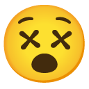 face with crossed-out eyes on Google