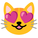 smiling cat with heart-eyes on Google