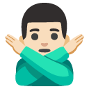 man gesturing NO: light skin tone on Google