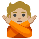 person gesturing NO: medium-light skin tone on Google