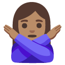 woman gesturing NO: medium skin tone on Google