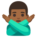man gesturing NO: medium-dark skin tone on Google