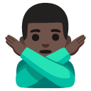 man gesturing NO: dark skin tone on Google