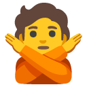 person gesturing NO on Google