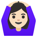 woman gesturing OK: light skin tone on Google