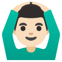 man gesturing OK: light skin tone on Google