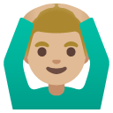 man gesturing OK: medium-light skin tone on Google