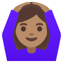 woman gesturing OK: medium skin tone on Google