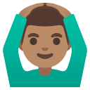 man gesturing OK: medium skin tone on Google