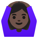 woman gesturing OK: dark skin tone on Google