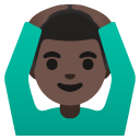 man gesturing OK: dark skin tone on Google
