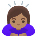 woman bowing: medium skin tone on Google