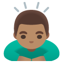 man bowing: medium skin tone on Google