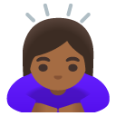 woman bowing: medium-dark skin tone on Google