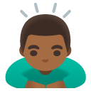 man bowing: medium-dark skin tone on Google