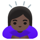woman bowing: dark skin tone on Google