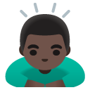 man bowing: dark skin tone on Google