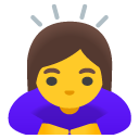 woman bowing on Google