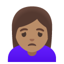 woman frowning: medium skin tone on Google