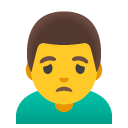 man frowning on Google