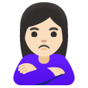 woman pouting: light skin tone on Google
