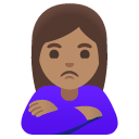 woman pouting: medium skin tone on Google