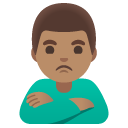 man pouting: medium skin tone on Google