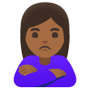 woman pouting: medium-dark skin tone on Google