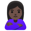 woman pouting: dark skin tone on Google