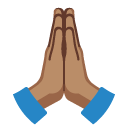 folded hands: medium skin tone on Google