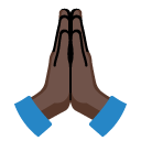 folded hands: dark skin tone on Google