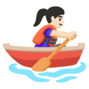 woman rowing boat: light skin tone on Google