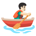 man rowing boat: light skin tone on Google