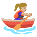 woman rowing boat: medium-light skin tone on Google