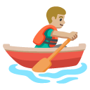 man rowing boat: medium-light skin tone on Google