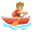 person rowing boat: medium-light skin tone on Google