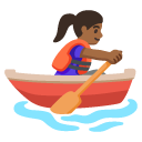 woman rowing boat: medium-dark skin tone on Google