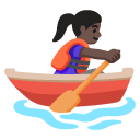 woman rowing boat: dark skin tone on Google