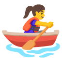 woman rowing boat on Google