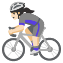 woman biking: light skin tone on Google