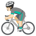 man biking: light skin tone on Google